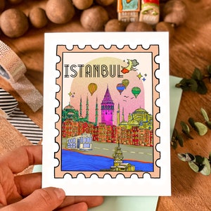 Istanbul-Grußkarte, Istanbul-Postkarte, Reisepostkarten-Grußkarte, Istanbul, Türkei-Geschenk, Türkei-Grußkarte