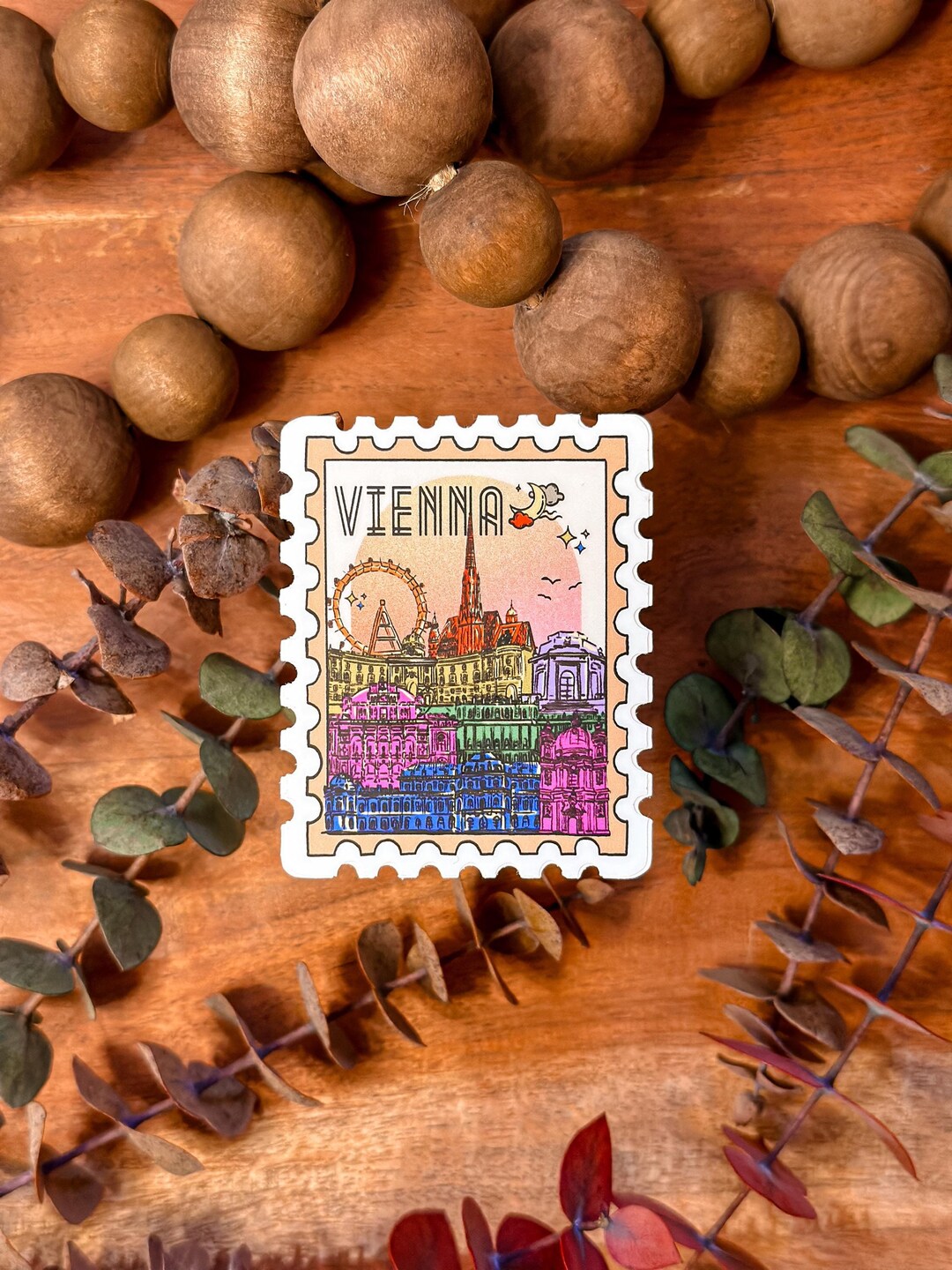 Sticker Wienna Vienna Austria Sticker: Colorful Illustration, Waterproof Vinyl - Etsy