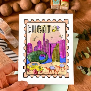 Dubai wenskaart, ansichtkaart, reisbriefkaart wenskaart, Dubai, Verenigde Arabische Emiraten