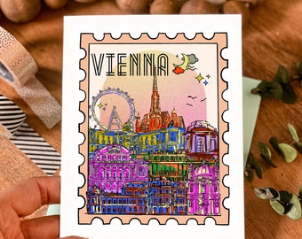 Carte de voeux Vienne, carte postale, carte de voeux carte postale de voyage, Vienne, Autriche