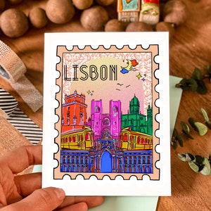 Lissabon-Grußkarte, Lissabon-Postkarte, Reisepostkarten-Grußkarte, Lissabon, Portugal-Geschenk, Portugal-Grußkarte