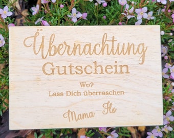 Gutschein Übernachtung personalisiert Gutscheinkarte Geschenk