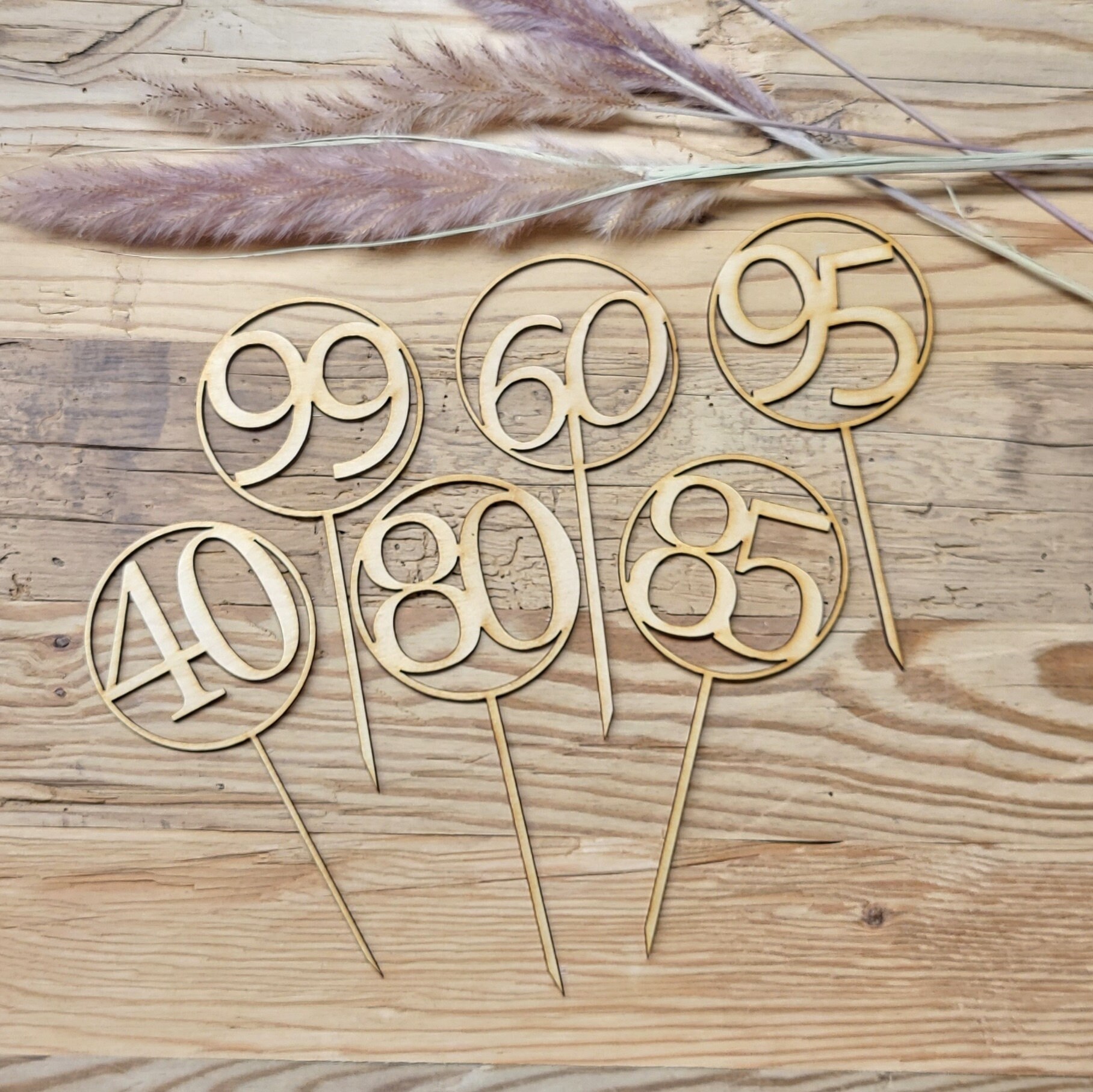 11-teiliges Cake Topper Set Aus Holz – Zahlen 0–9 & Happy Birthday – Tortendeko Für Geburtstage, Hochzeiten & Cupcakes
