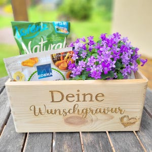 personalisierte Holzkiste mit Wunschgravur Holzbox Geschenkebox Geschenkkiste Abschiedsgeschenk Erzieher Lehrer Hebamme Geburtstagsgeschenk