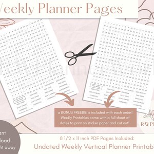 Weekly Planner Pages Vertical Layout Planner Inserts - Etsy
