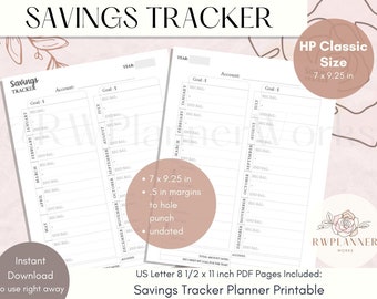 Savings Tacker Planner Insert | HP Classic Size Insert | Planner Insert