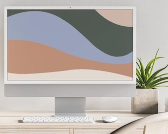 Aesthetic Boho Digital Wallpaper Macbook Desktop Laptop Minimalist Neutral Background - Instant Download