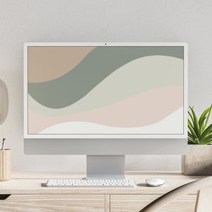 Aesthetic Minimalist Boho Digital Wallpaper Macbook Desktop Laptop Neutral Background - Instant Download