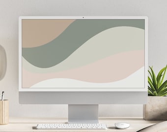 Aesthetic Minimalist Boho Digital Wallpaper Macbook Desktop Laptop Neutral Background - Instant Download