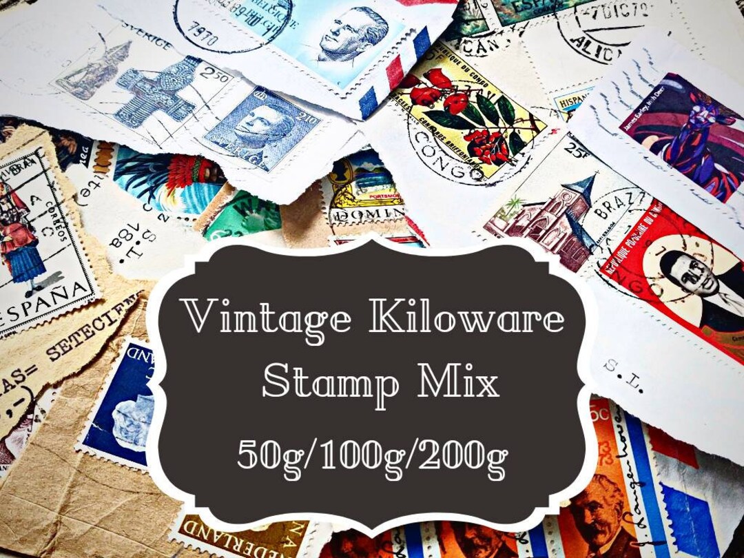 Mixed World Postage Stamp Kiloware on Paper Stamp Collecting Etsy