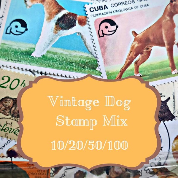 Dog Canine Themed Postage Stamps Mainly Used, For Collecting, Collaging and Decoupage