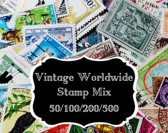 Mixed World Lucky Dip 50/100/200/500 Unsorted Off Paper Old Variety Pack Vintage Postage Stamps Mint and Used Grab Bags