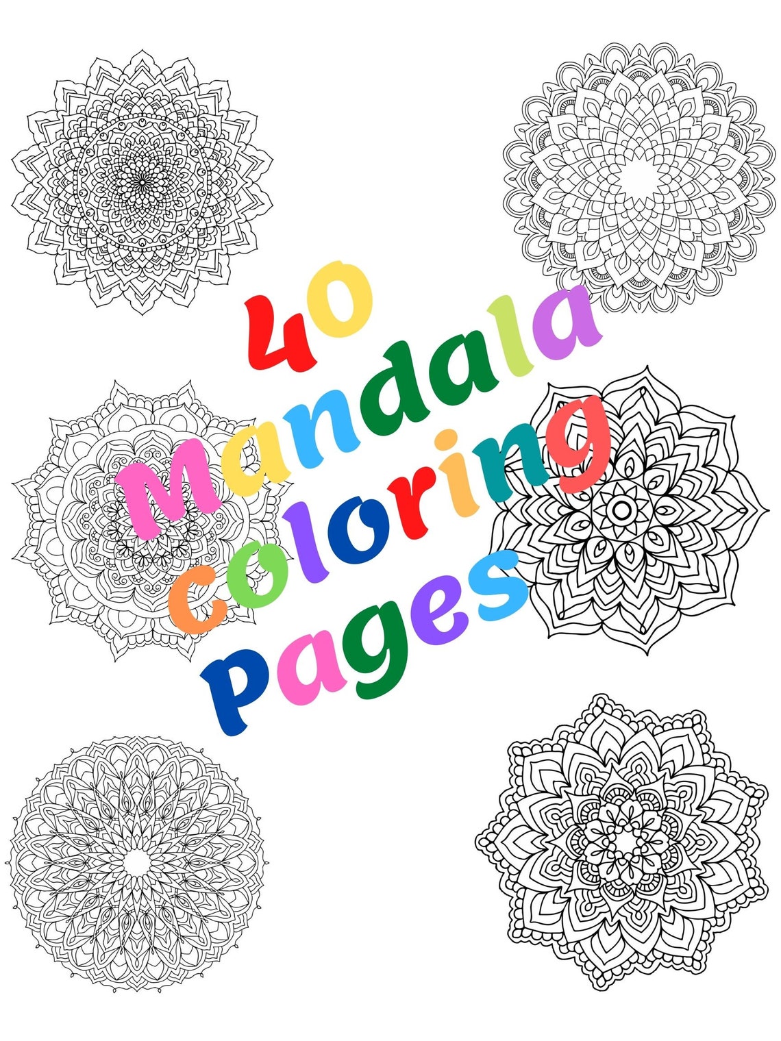 Mandala Coloring Book PDF 40 Pages to Print and Color Etsy