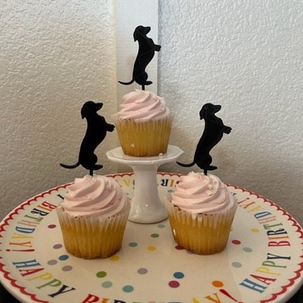 Dachshund Cupcake Toppers - Set of 8