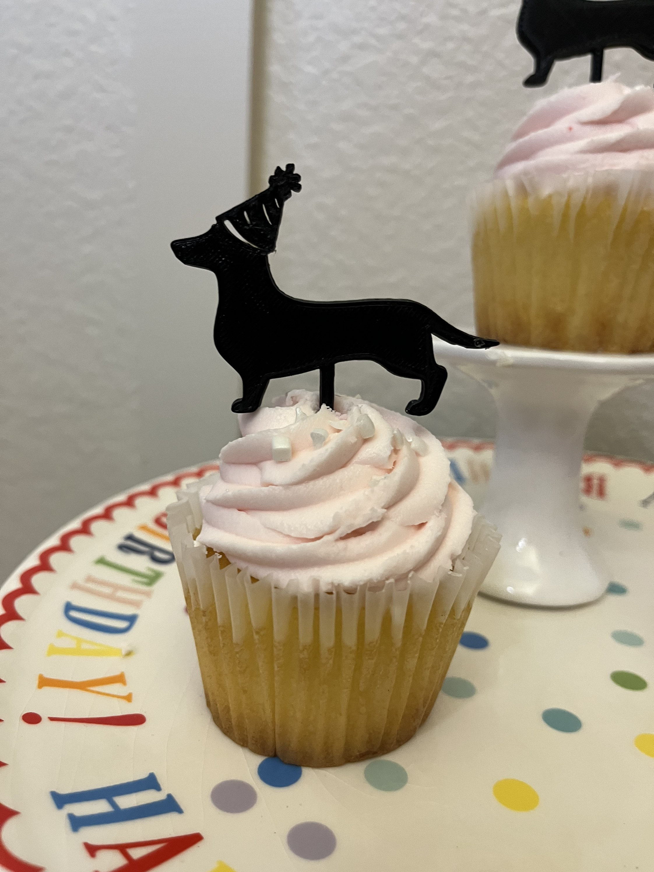 Dachshund Party Hat Cupcake Toppers Set of 8 Etsy