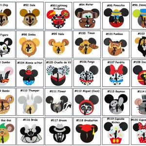 May include: A collection of decorative wall hooks featuring various Disney characters. Each hook is a different character, including Chip, Dale, Lightning McQueen, Mater, Pinocchio, and Jiminy Cricket. The hooks are colorful and made of a durable material.