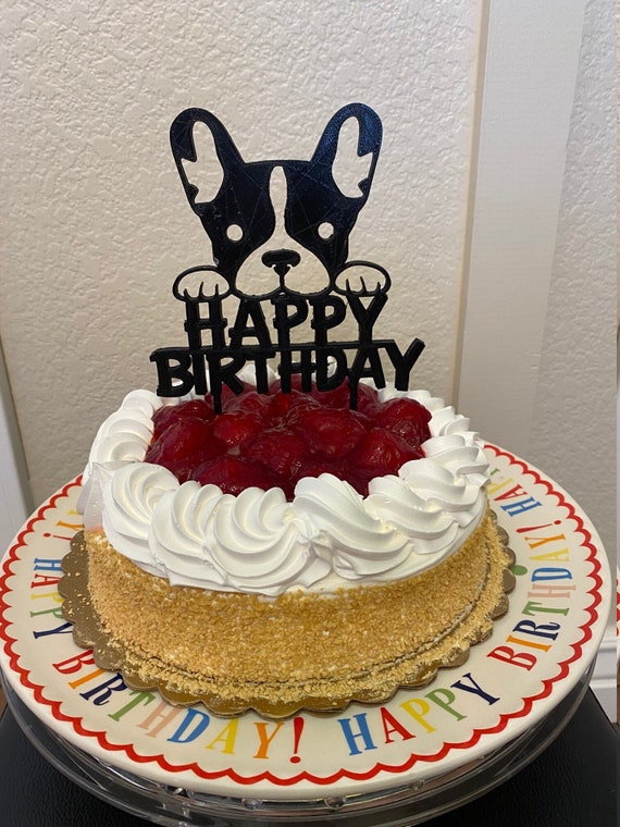 Frenchie Birthday Cake Topper Etsy UK