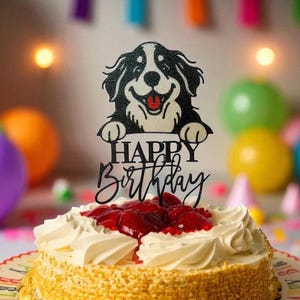 Bernese Mountain Dog Cake Topper - Reusable Year After Year! | Bernese Mountain Dog Birthday Party Decor
