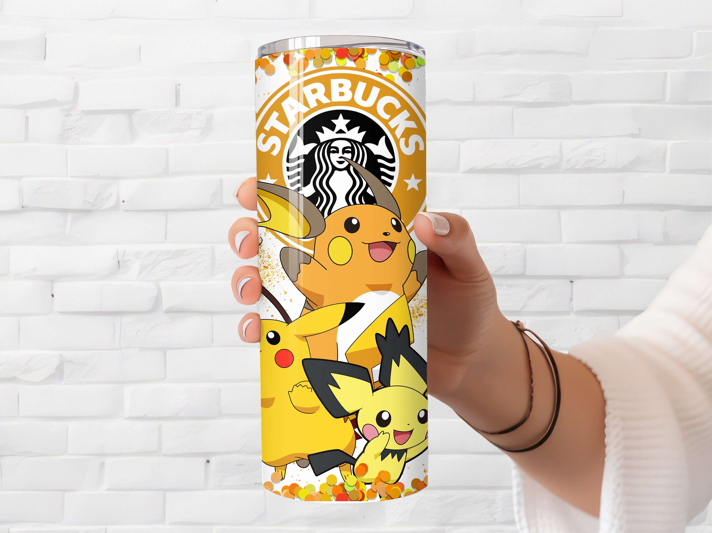  Silver Buffalo Pokemon Pikachu Patterned Reusable Plastic Straw  4-Piece Set,10x1.5x.25, Yellow/Blue : Health & Household