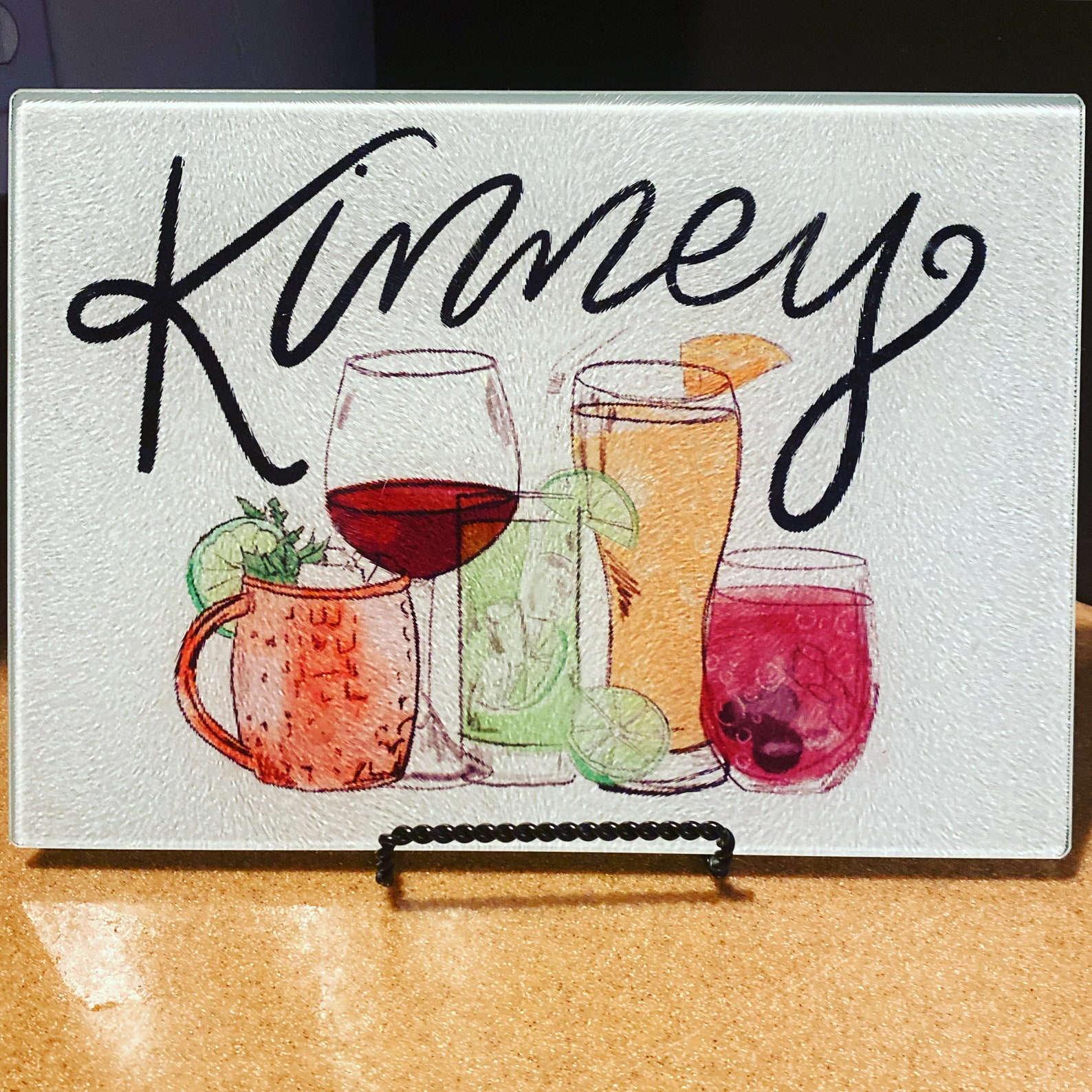 Personalized Bar Board With Name & Drinks Etsy