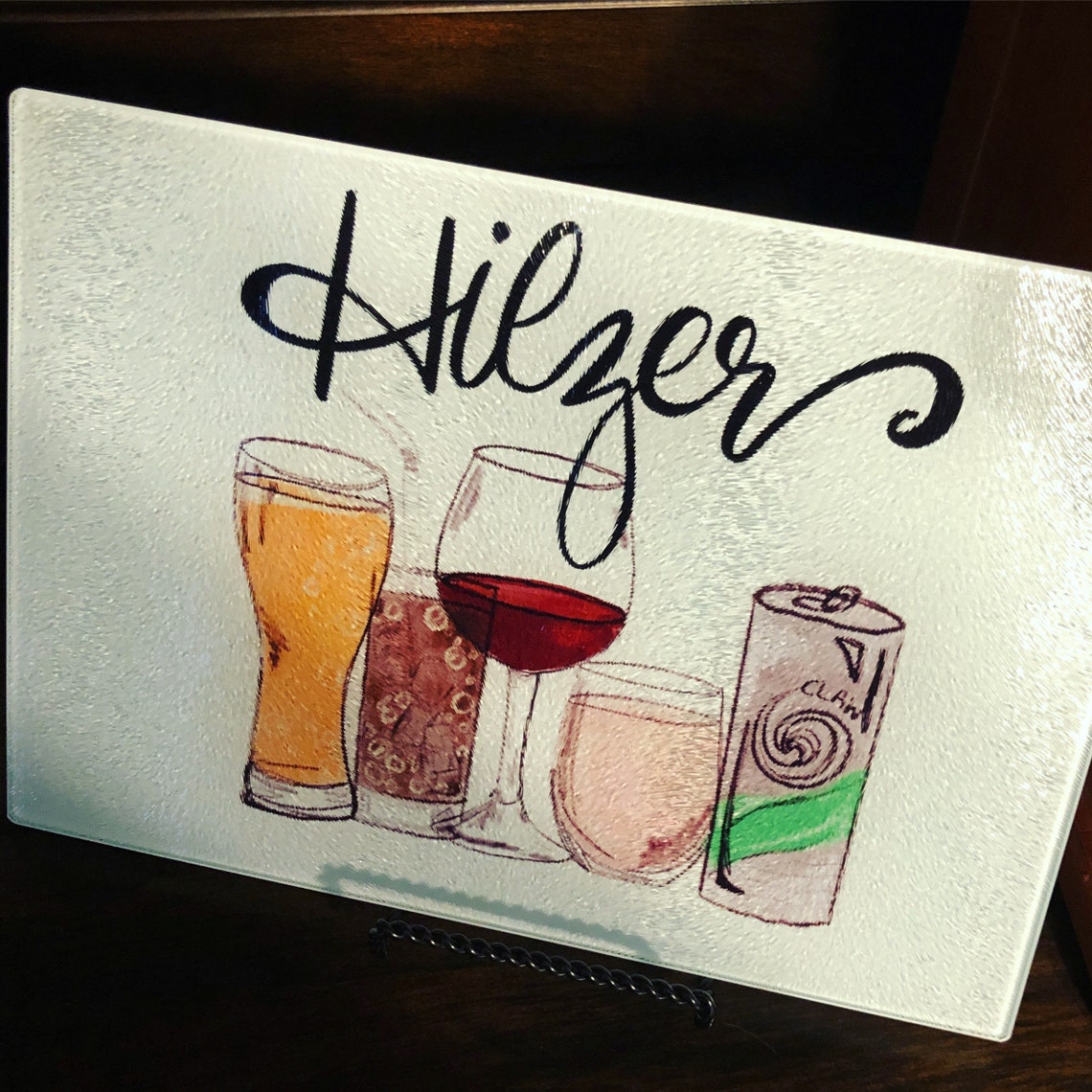 Personalized Bar Board With Name & Drinks Etsy