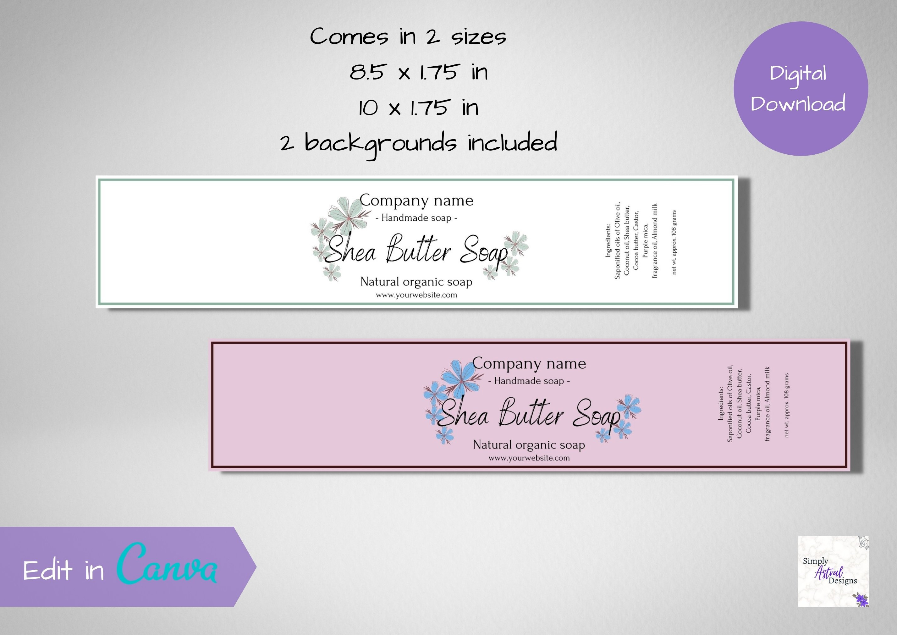 EDITABLE Bar Soap Label Printable Soap Labels Soap Label - Etsy