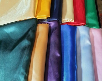 100% Polyester Silky Satin Fabric | Soft Shiny Poly Silk Material | 58" Wide Dressmaking Fabric for Wedding, Prom, Crafts, Gowns & Linings