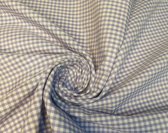 Lilac Gingham Polycotton Fabric 1/8" Check Sewing Dressmaking Curtains 112cm 44" wide