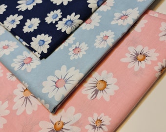 Floral Cotton Poplin Fabric | 100% Cotton Dress, Quilting & Craft Material | 58" Wide Printed Fabric by the Meter | Soft Lightweight Fabric