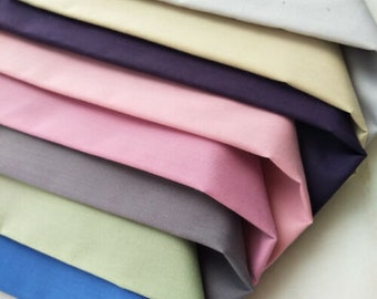 Soft 100% Plain Cotton Poplin Fabric Rose & Hubble Solid Plain Material 58"