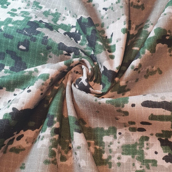 Camo Green Poly Cotton Material Army Camouflage Dress Craft Quilting Fabric 58"