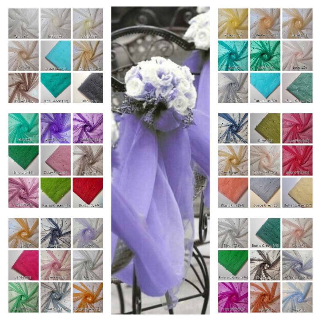 Textile Station Beaded Pearl Lace Net Fabric – Tulle Mesh For Wedding Dress, Backdrop, Crafts (58" Wide, Sold By Meter)