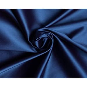 100% Polyester/Poly Silk Silky Satin Fabric, Dressmaking, Wedding, Prom - Dress Craft Fabric Material 58" - 150 cm Wide (Navy Blue)