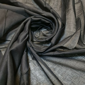 Soft Muslin Pure Black Cotton Cheesecloth, Filtering Fat Quarter 50x50cm (Pack of 4pc)