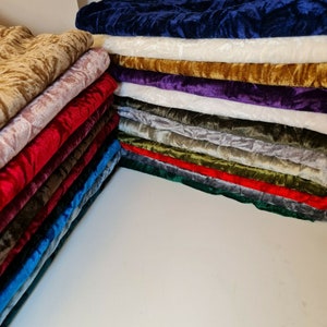 Tessuto in velluto stropicciato Materiale Velour elasticizzato 150 cm di larghezza venduto al metro - Velluto per tappezzeria, tende, tovaglie, costumi