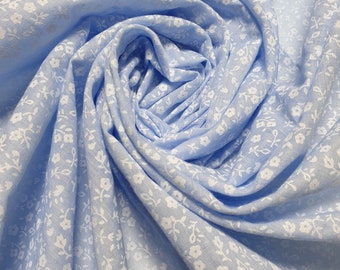 Sky Ditsy Flower Vintage Floral Polycotton Fabric Dress Craft Quilting Material 45" By The Meter
