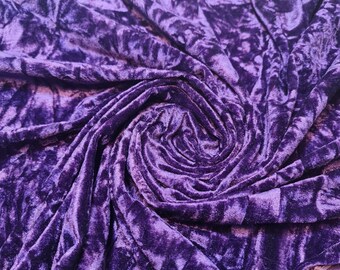 Cadbury Purple Crushed Velvet Fabric Material Stretch Velour 150cm wide sold by the metre Velvet Upholstery, Curtains, Tablecloth, Costumes