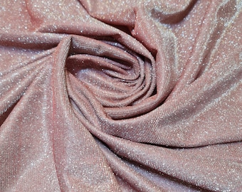 Shimmer Moonlight Glitter Nylon Stardust Sparkly Shiny Bling Decorations Dress Craft Backdrop Decor Fabric 58" - 150cm Wide (Dusty Pink)