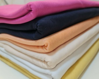 Soft Plain Cotton Jersey Stretch Knit Fabric – T-Shirt, Baby Grow & Dress Material – 58" Wide by the Meter