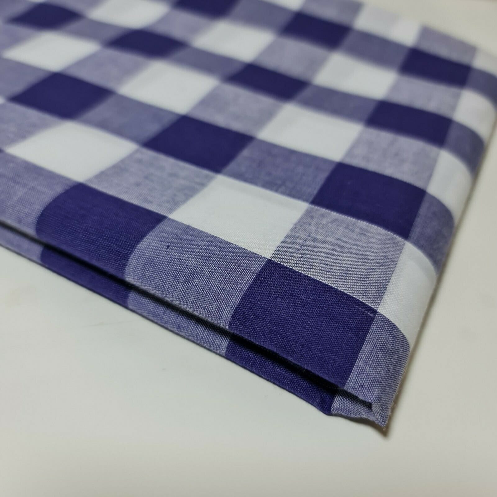Tela De Algodón Cuadros Vichy 1 Cm – Azul Negro/blanco - Perfecto