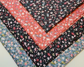 Floral Cotton Poplin Fabric | 100% Cotton Dress, Quilting & Craft Material | 58" Wide Printed Fabric by the Meter | Soft Lightweight Fabric