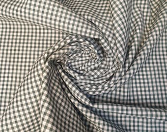 Bottle Green Gingham Polycotton Fabric 1/8" Check Sewing Dressmaking Curtains 112cm 44" wide
