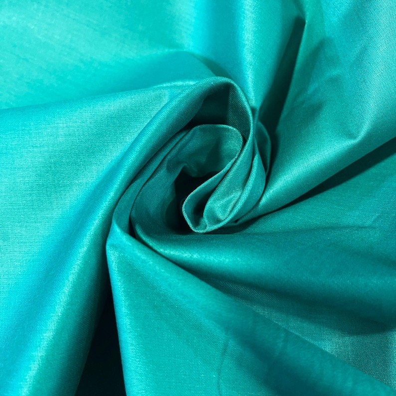 100% Cotton Sateen Lining Fabric – Premium Soft Material for Curtains, Dressmaking & Craft, 44" Wide by the Meter Sea Green