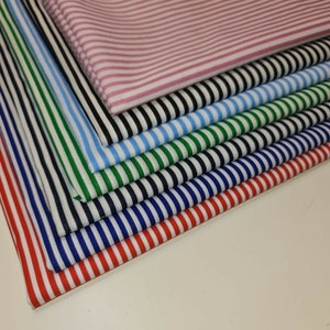 Candy Stripe Polycotton Fabric – Striped Craft, Quilting & Bunting Material – 112cm Wide by the Meter