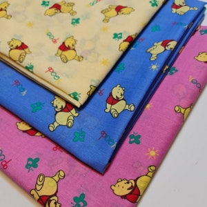 Winnie The Pooh Bear Poly Cotton Fabric Dress Craft Quilting Patchwork Material 44&quot; By The Meter