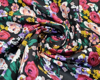 Floral Cotton Poplin Fabric | 100% Cotton Dress, Quilting & Craft Material | 58" Wide Printed Fabric by the Meter | Soft Lightweight Fabric