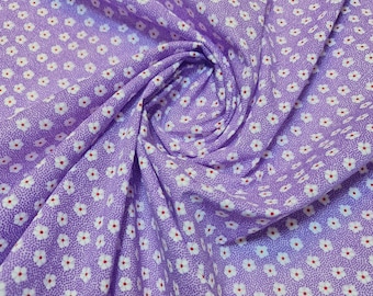 Lilac Ditsy Flower Vintage Floral Polycotton Fabric Dress Craft Quilting Material 45" By The Meter