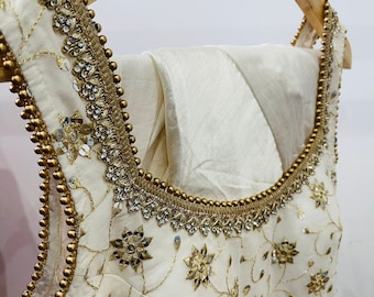 White Patiala Embroidered 3 Piece Modern Ethnic Patiala Suit With Sequin & Stone Embelishment For Wedding, Party Wear Readymade - Size 38