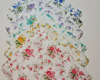 Floral Print Small Ditsy Flowers 100% Cotton Poplin Fabric – By The Meter 44" Wide