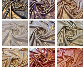 Shimmer Foil Satin Fabric Drape Flow Dress Decor Craft Material (58" -148cm wide) Available in Yard and Meter